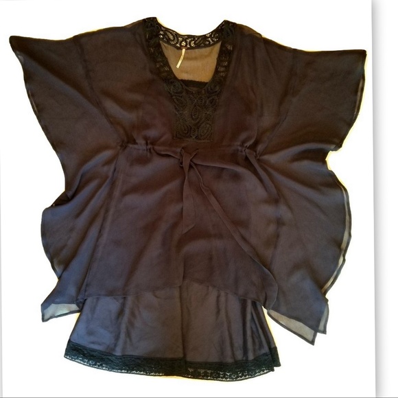 🚫SOLD🚫Free People Silk Butterfly Sleeve Dress - Picture 4 of 8